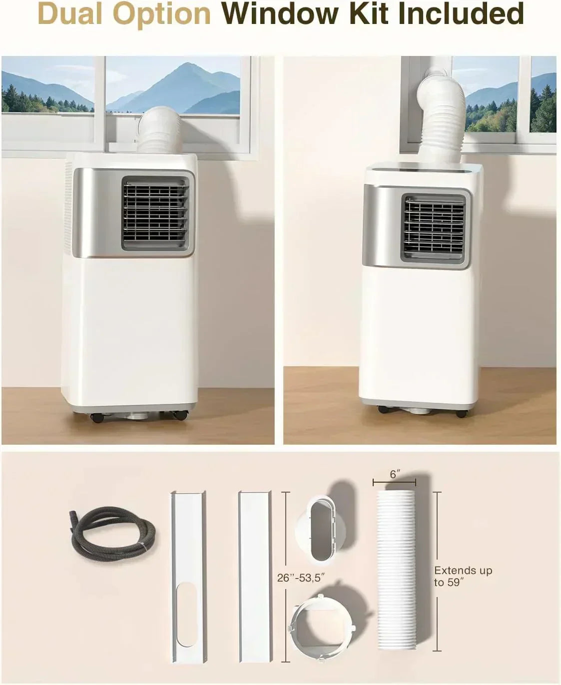 Portable-Air-Conditioners-16,000-Btu AC Unit 5 in 1 Wifi Smart Air Conditioner with APP Fan