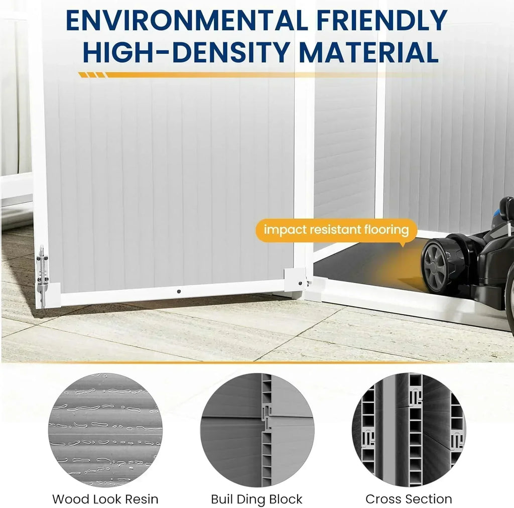 Amopatio 41 Cu Ft Horizontal Outdoor Storage Shed Resin Trash Can Storage Resin Shed Garden Tools