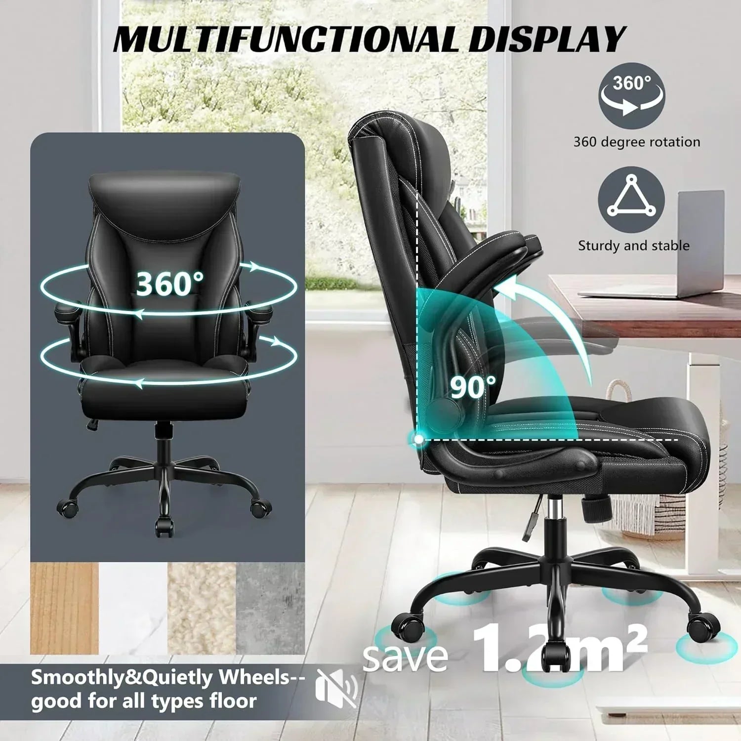 Office Chair Large High-Foot Computer Desk Chair Chair Lumbar Support Rotating Computer Chair