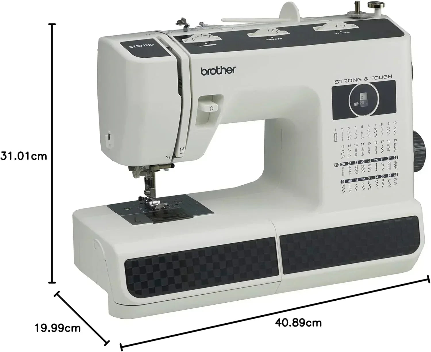 Sewing Machine, Strong Tough 37 Built-in Stitches Free Arm Option 6 Included Feet