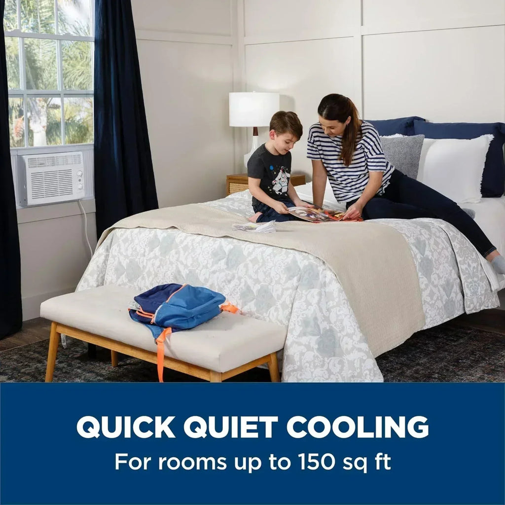 GE Window Air Conditioner Unit 5,000 BTU for Small Rooms up to 150 sq ft Manual Adjustable Fan