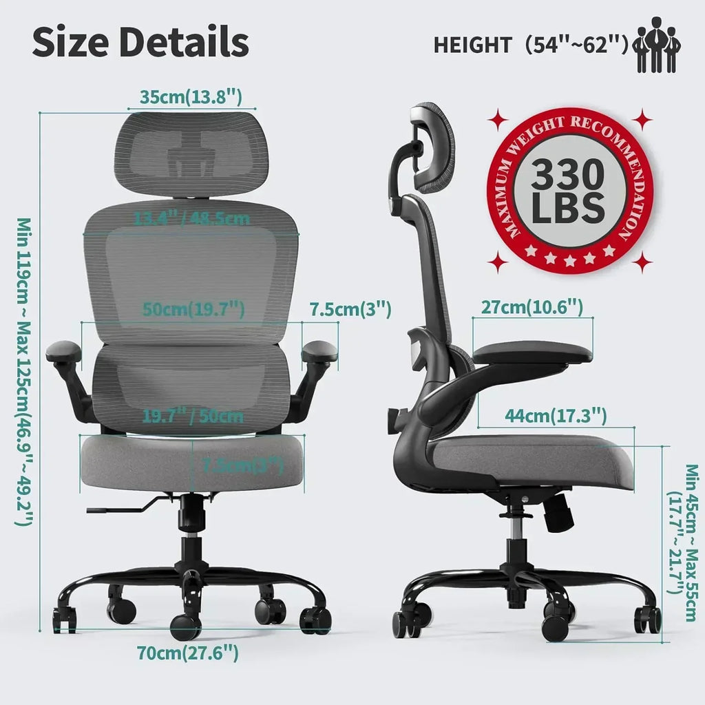 Office Chair Ergonomic Desk Chair 330 lbs Home Mesh Desk Chair Comfortable Gaming Chair