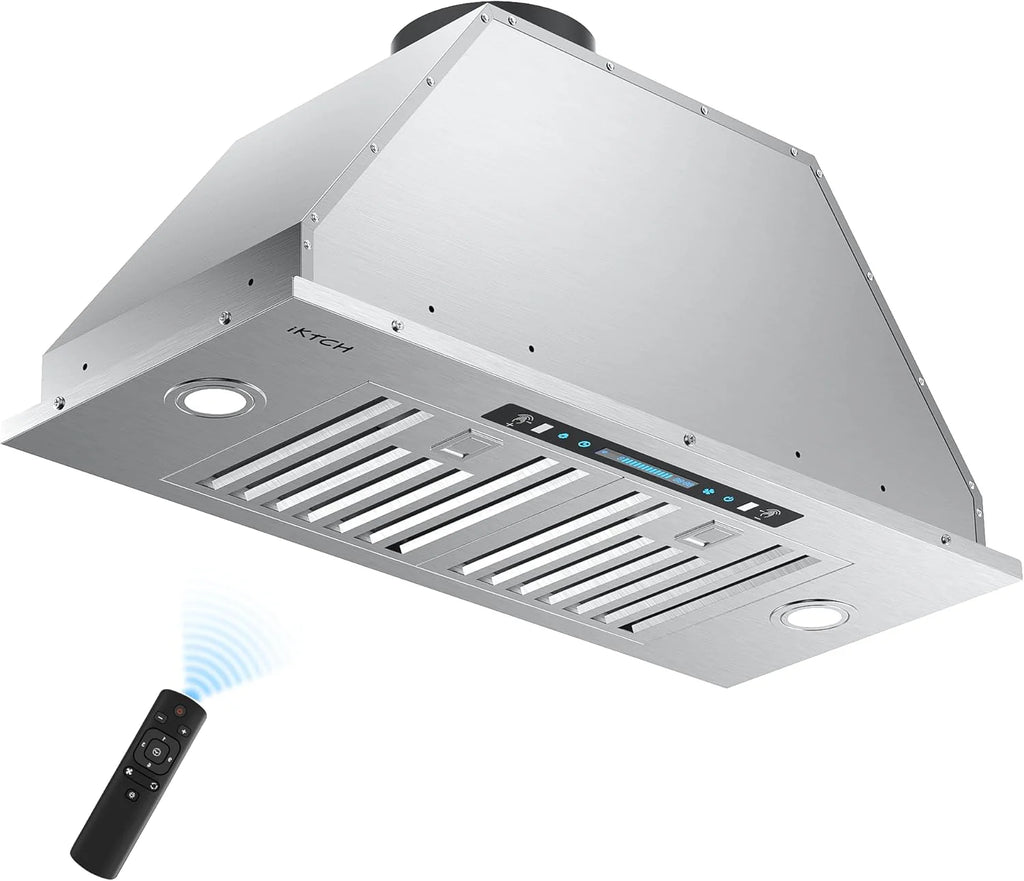 IKTCH 30 Built-in/Plug-in Range Hood 900 CFM, Ducted/Ductless Convertible Ducted, Stainless Steel Kitchen Range Hood