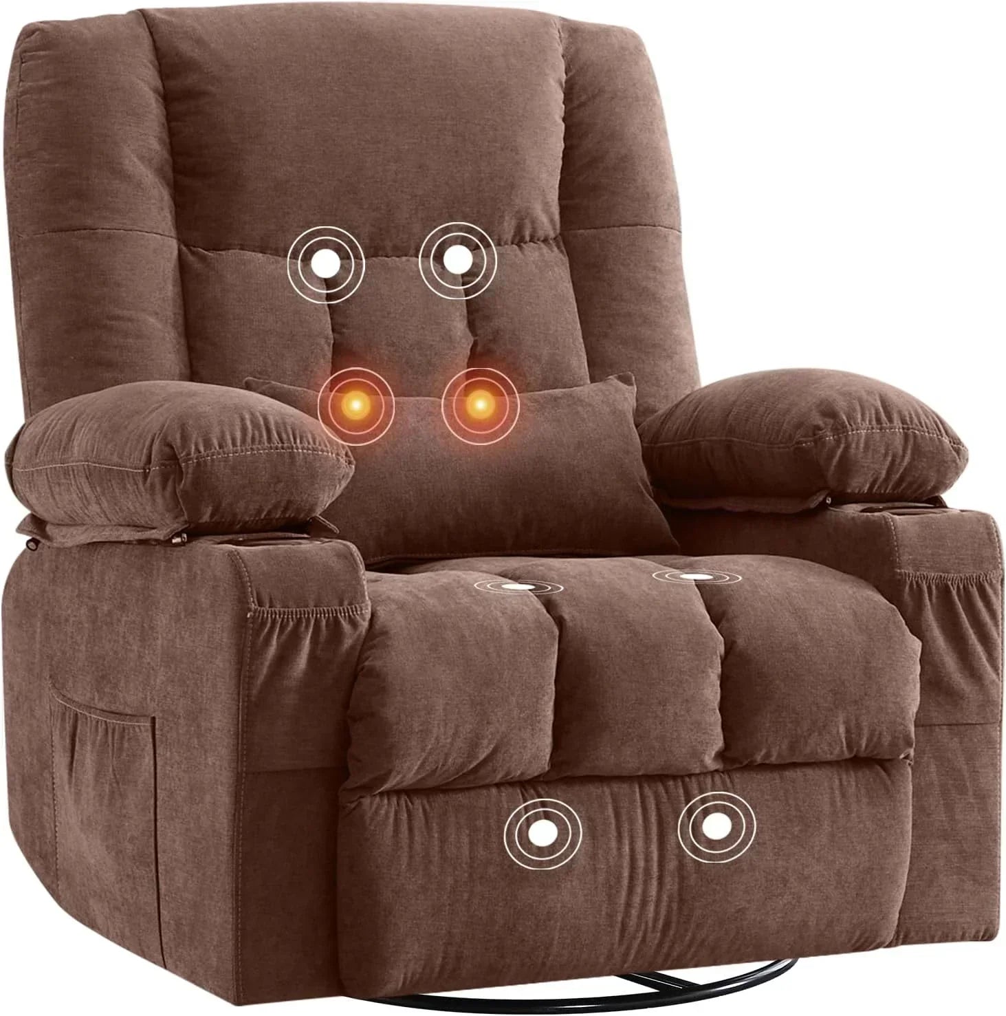 Massage rotating rocking lounge chair with vibration massage and calorie metering functions
