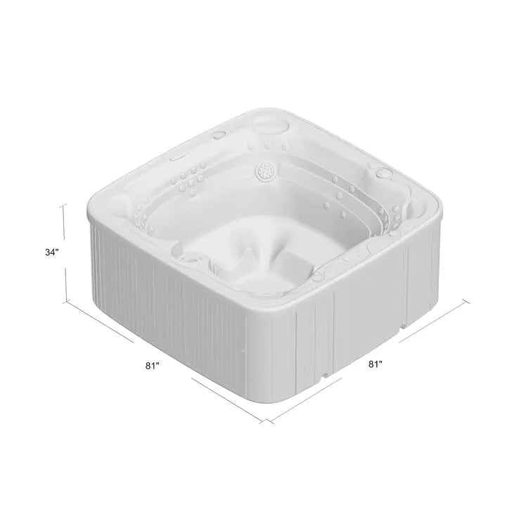 Lifesmart Spas 230 Volt 7 Person 65 Jet Square Hot Tub with Ozonator in Espresso