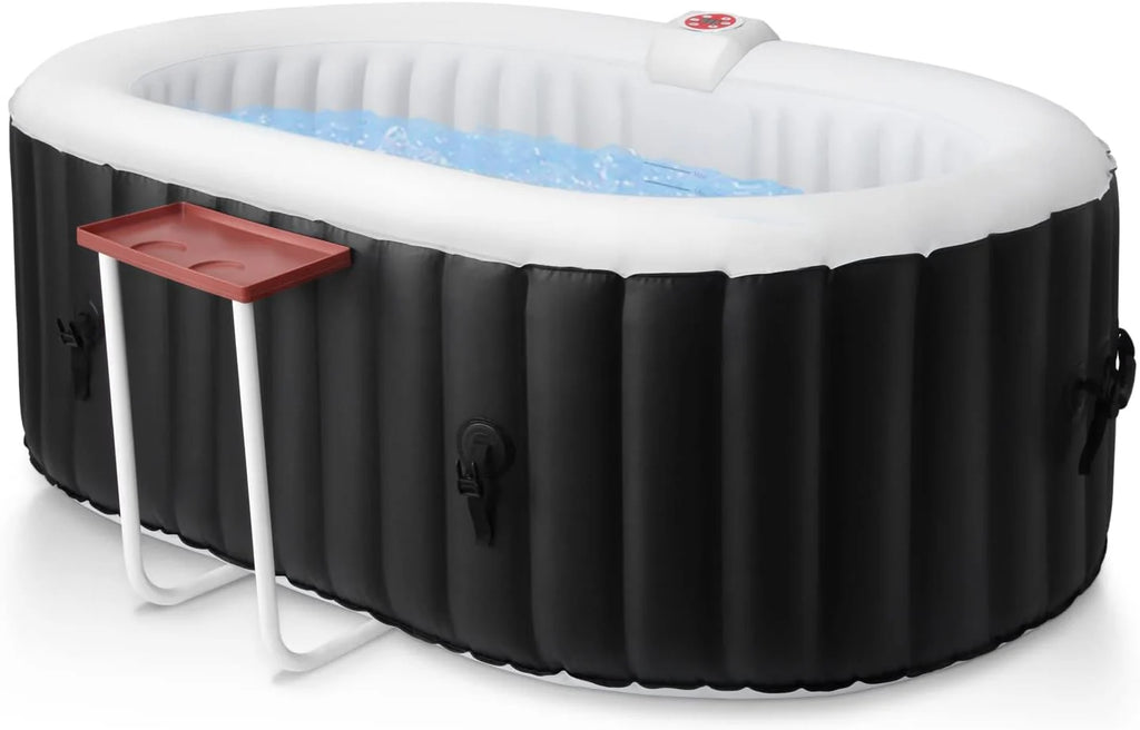 Edostory Hot Tub Inflatable Portable Oval Spa 2 Person Hot Tub with 90 Bubble Jets