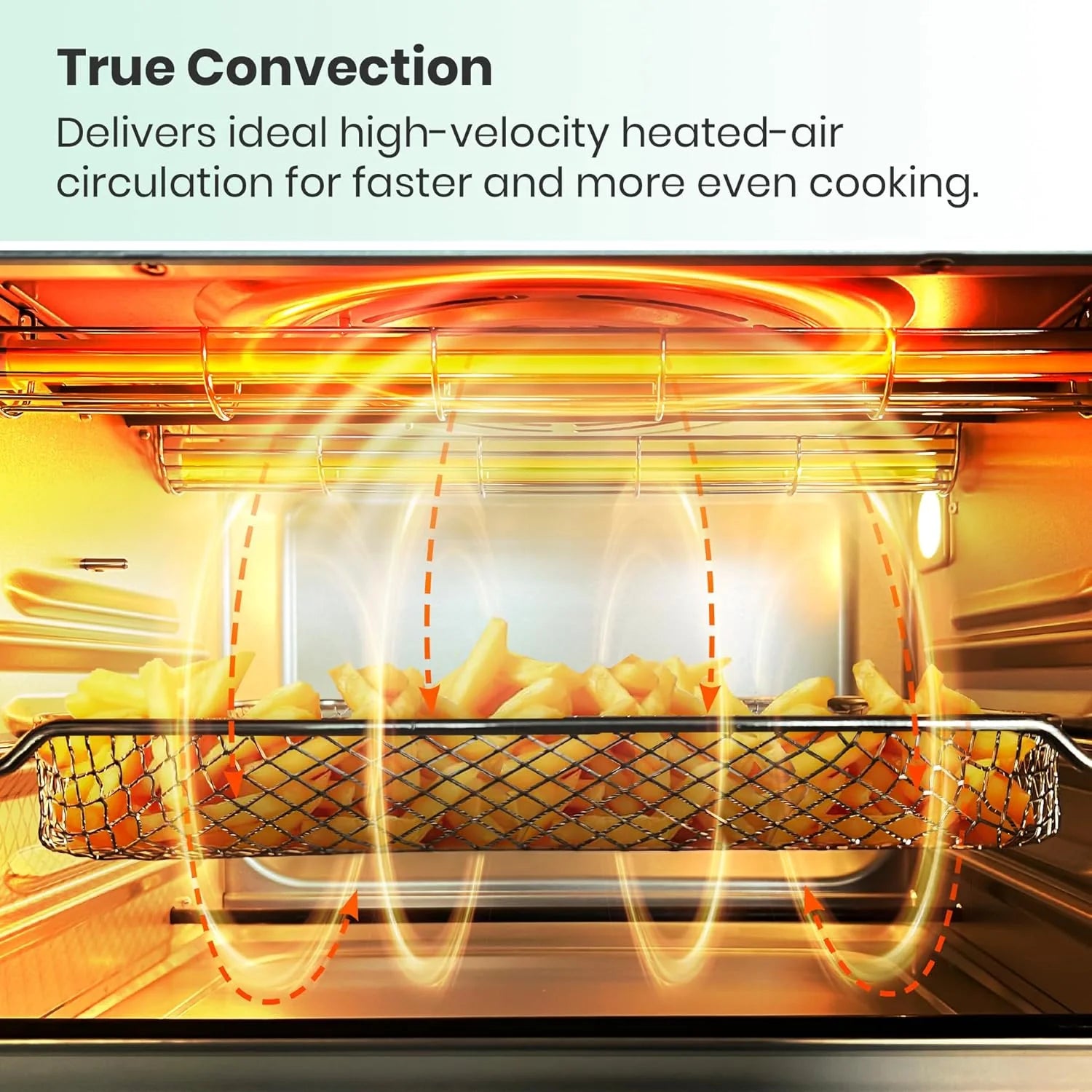 Infrared Heating Air Fryer Toaster Oven, Extra Large Countertop Convection Oven 10-in-1 Combo, 6-Slice Toast, Enamel Baking Pan Easy Clean with Recipe Book, Black Matte Stainless Steel