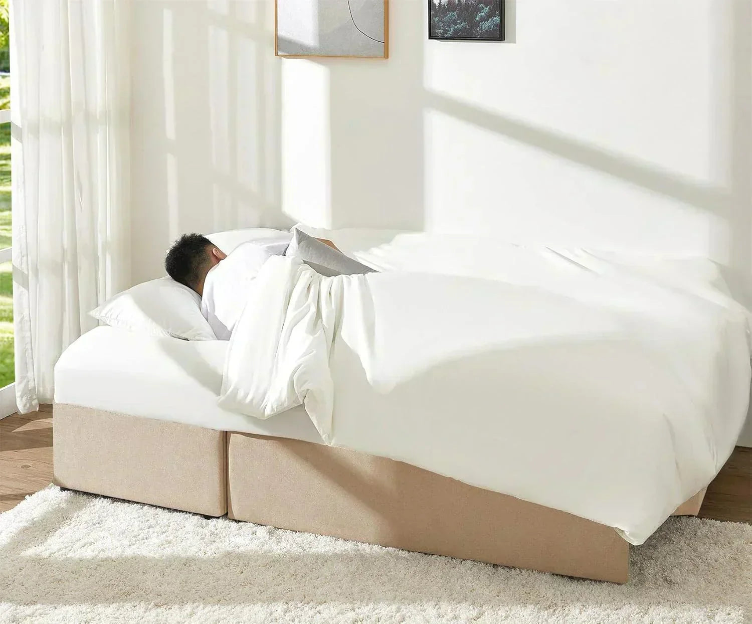 VanAcc Sofa Bed Sleeper Sofa with Storage Chaise 2 in 1 Pull Out Couch Living Room