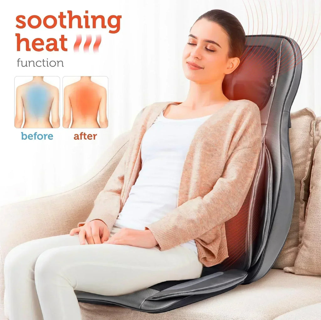 COMFIER Massager Chair with Heat Shiatsu Neck Back Massager Portable with Compress