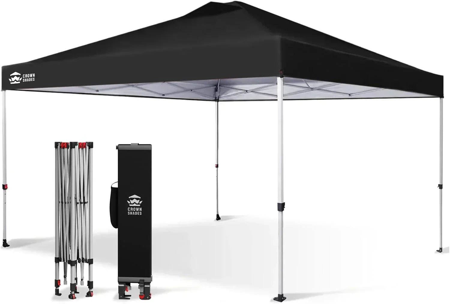 10x10 Pop-Up Awning One-Click Installation Beach Tent Outdoor Sunshade Silver Coated Top