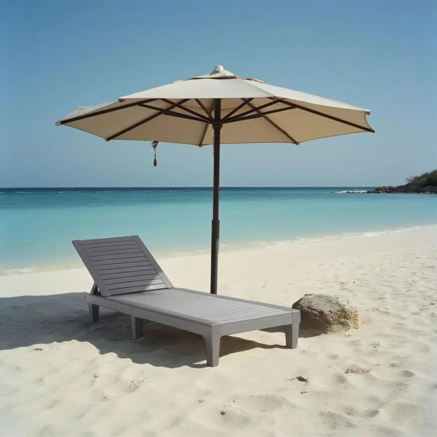 Patio Chairs Black Chaise Lounge Chair Outdoor 5-Position Adjustable Sun Tanning Chair