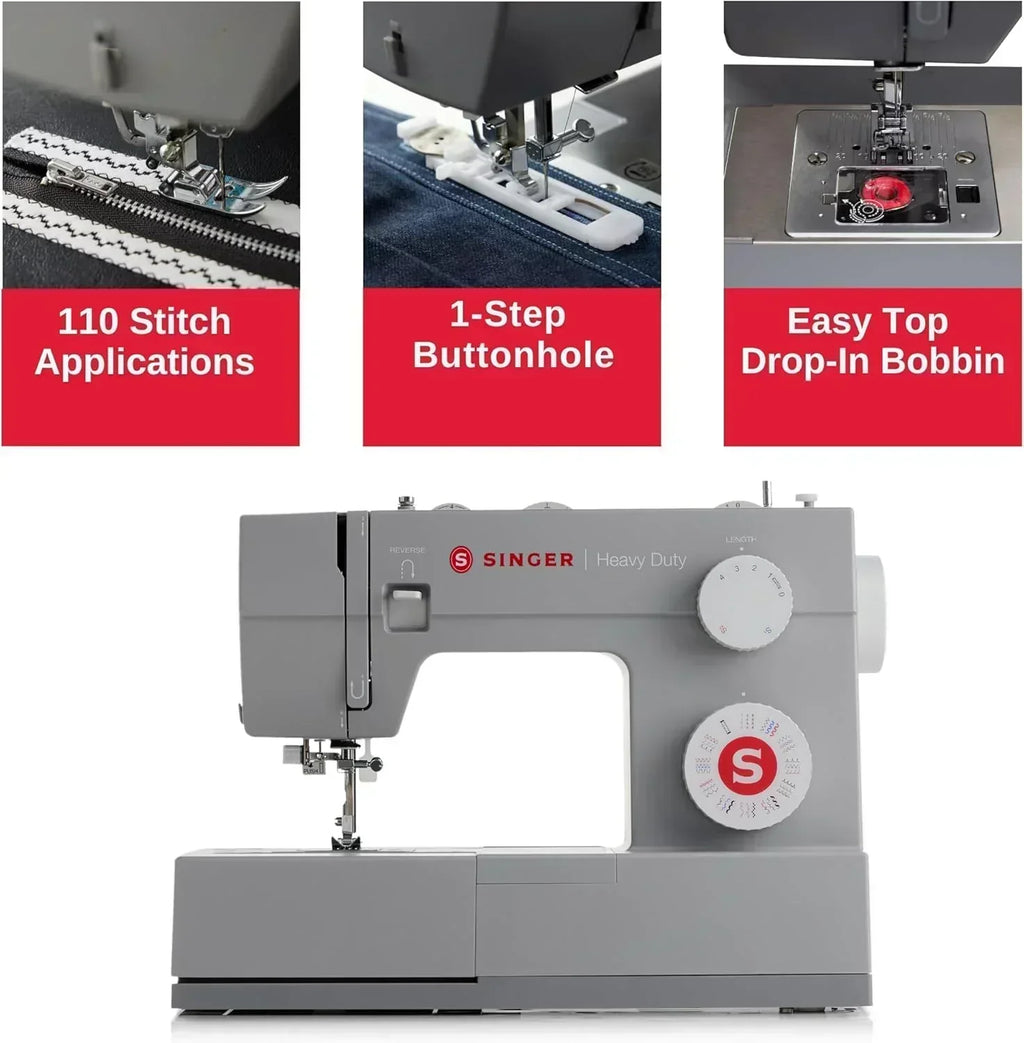 SINGER Heavy Duty 4452 High Speed Sewing Machine Accessory Kit Strong Motor 110 Stitch Applications