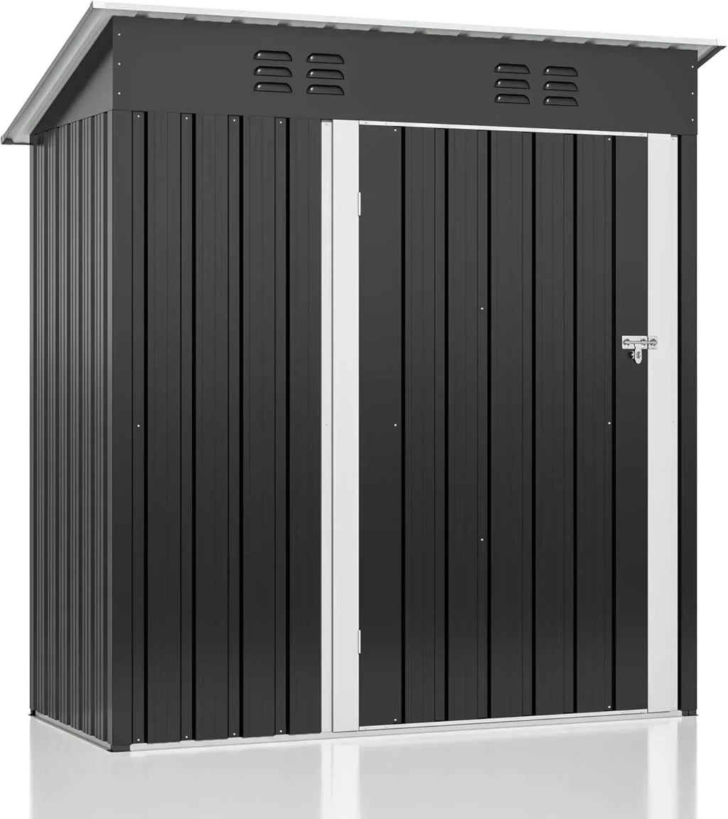 Polar Aurora 8 x 12 FT Outdoor Storage Shed Metal Garden Shed with Updated Frame Structure