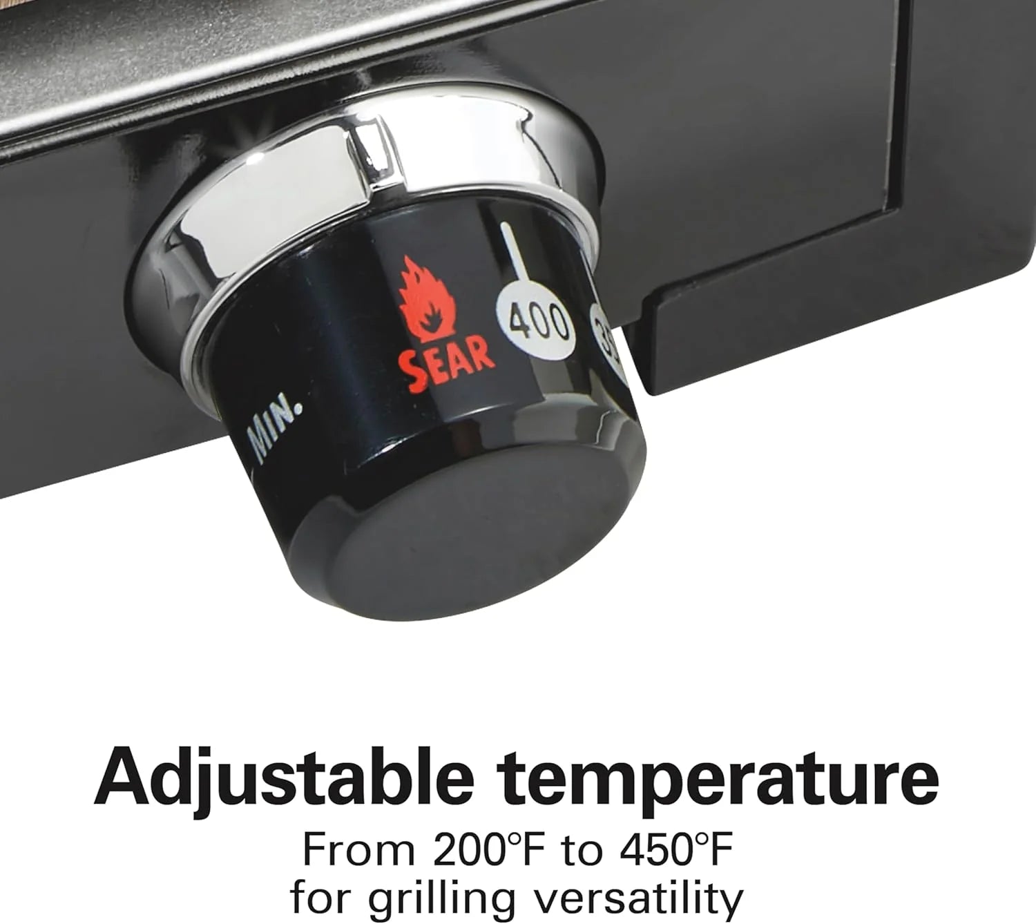 Indoor electric grill with viewing window, adjustable to 450��F, serves 6 people