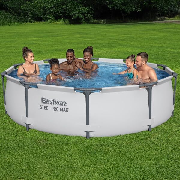 Steel Pro MAX 10 Foot x 30 Inch Round Metal Frame Above Ground Backyard Swimming Pool Set
