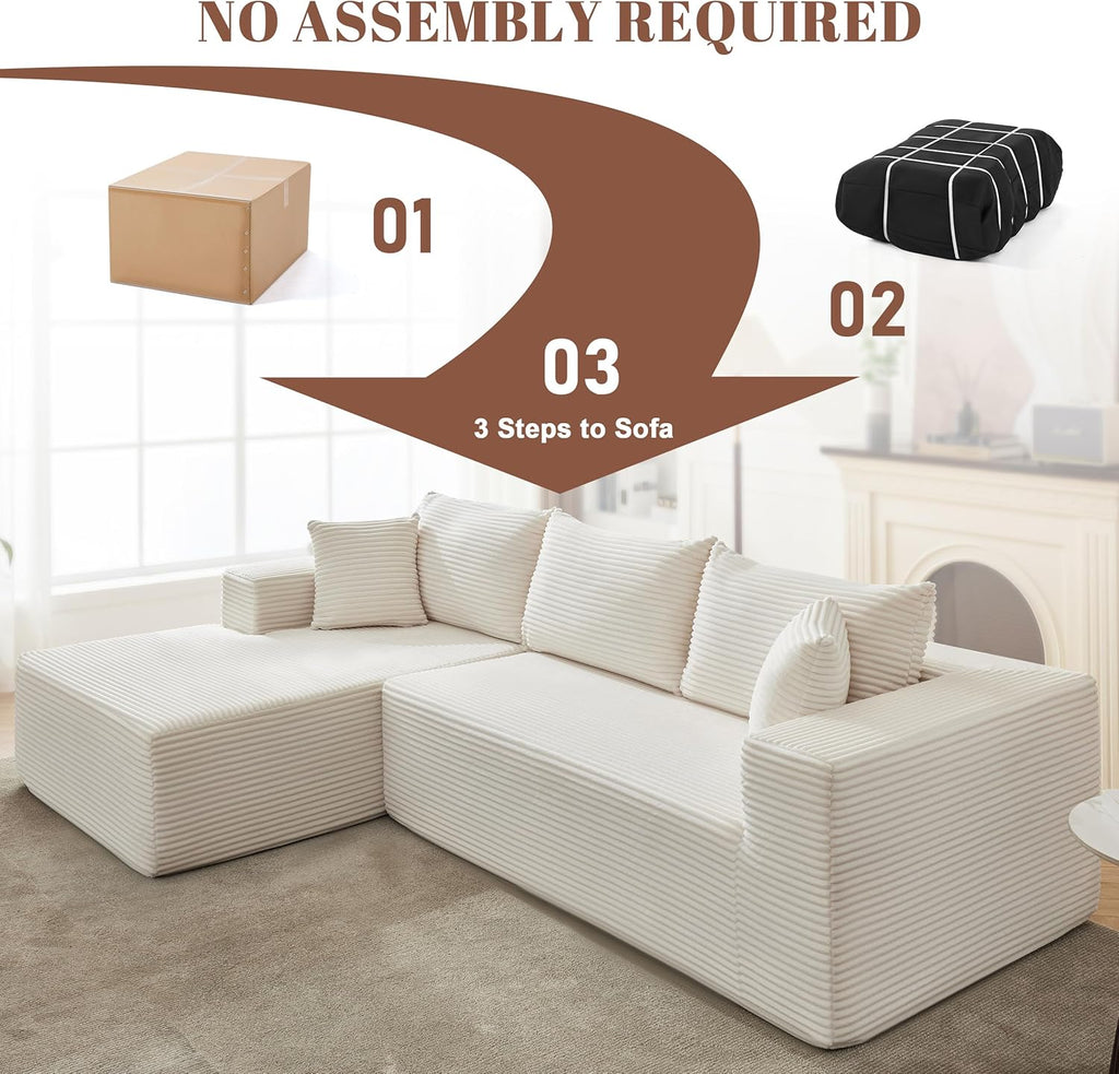 110-inch cloud sofa boneless sofa in the living room modular sofa with deep seats