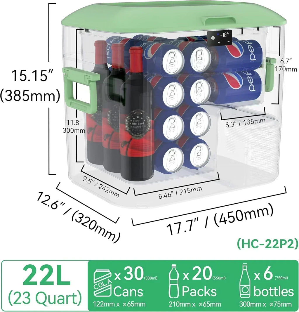 Car Fridge Portable 12 Volt Refrigerator 23 Quart (22 Liter) Freezer Compressor Cooler 12V/24V