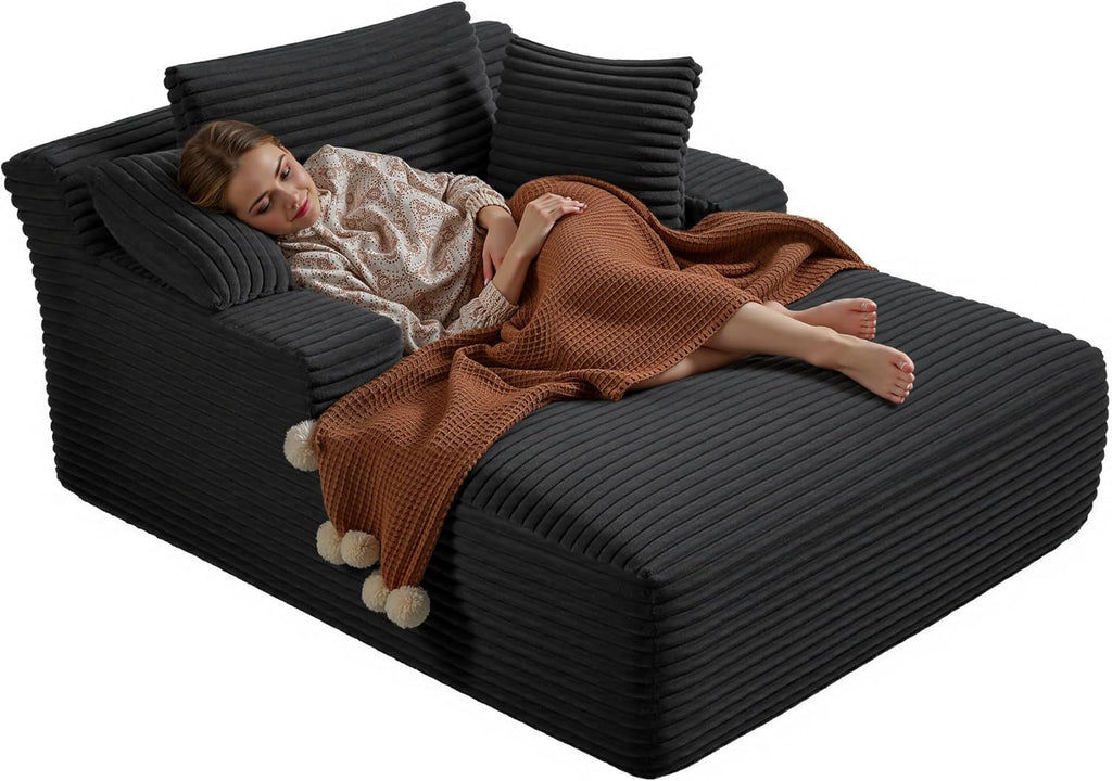 50-inch indoor recliner oversized corduroy upholstered boneless sofa bed deep sleeper sofa