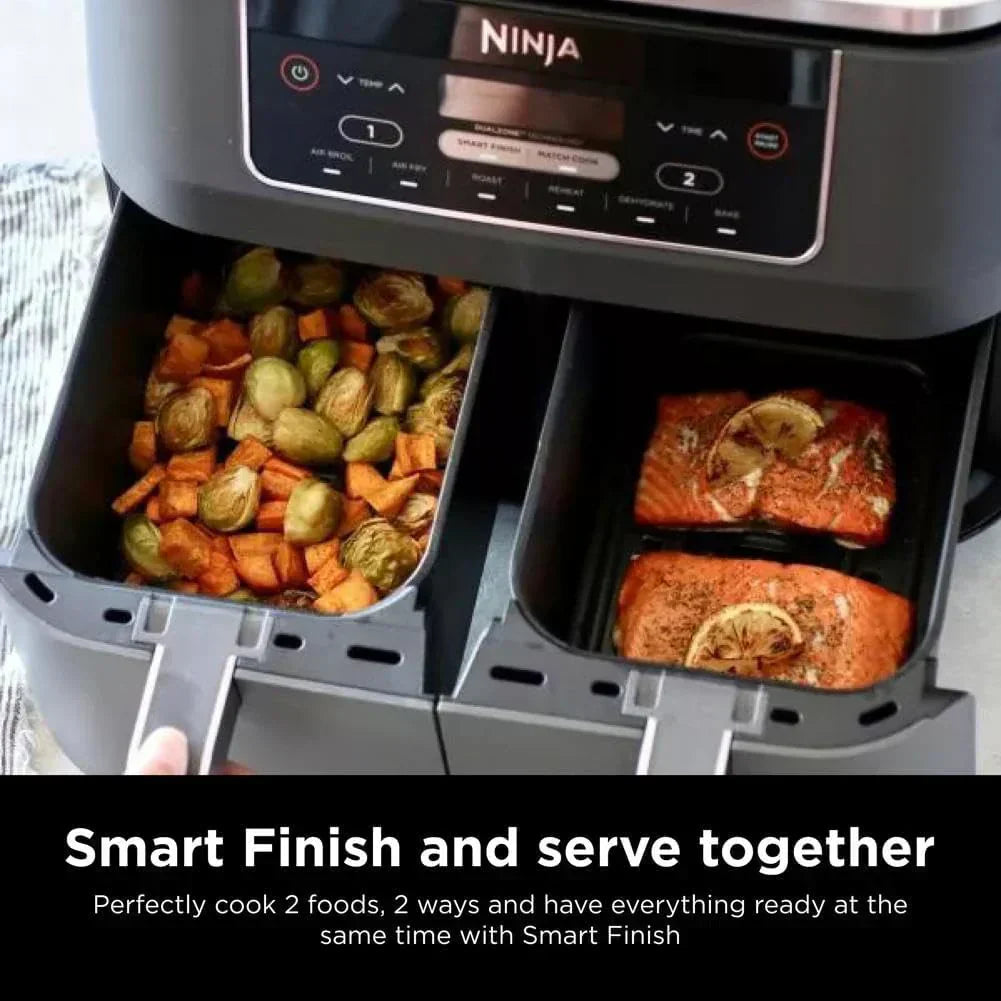 Ninja Foodi 6-in-1 FlexBasket Air Fryer with 7 QT MegaZone Basket Divider for Large Proteins