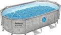 Power Steel 14' x 8'2 x 39.5 Oval Above Ground Pool Set | Includes 530gal Filter Pump, Ladder, ChemConnect Dispener