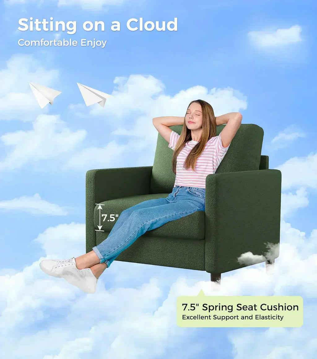 Loveseat Sofa 51 Love Seat Comfy Corduroy Small Loveseat Tool-Free Setup Couch
