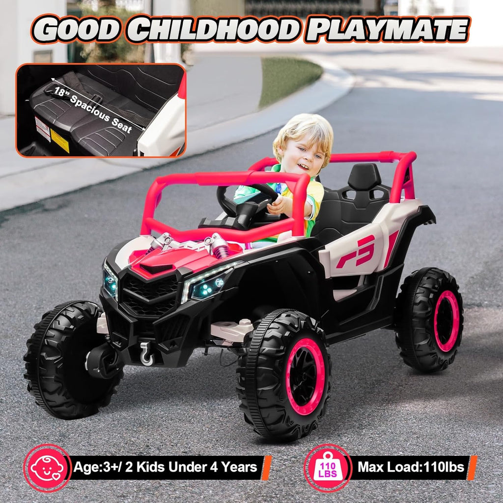 JOYRACER Kids Remote Control Car with 4 x 150W Motors Shock Absorbers Bluetooth MP3 Player