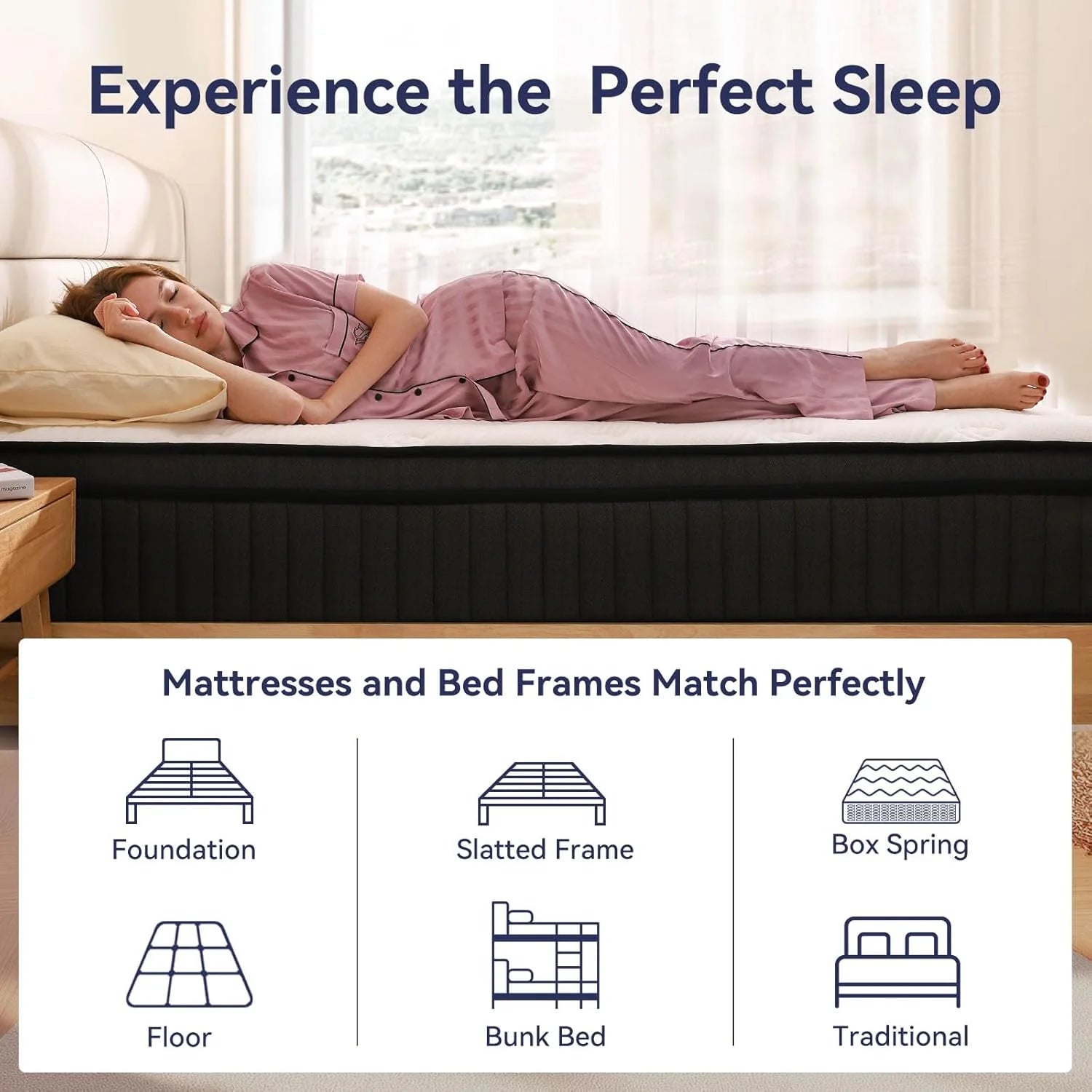 Queen Mattress, 12 Inch Queen Hybrid Mattress in a Box, Upgrade Individually Pocket Springs, Medium Firm, Pressure Relief, Breathable Comfort and Durable, CertiPUR-US Certified