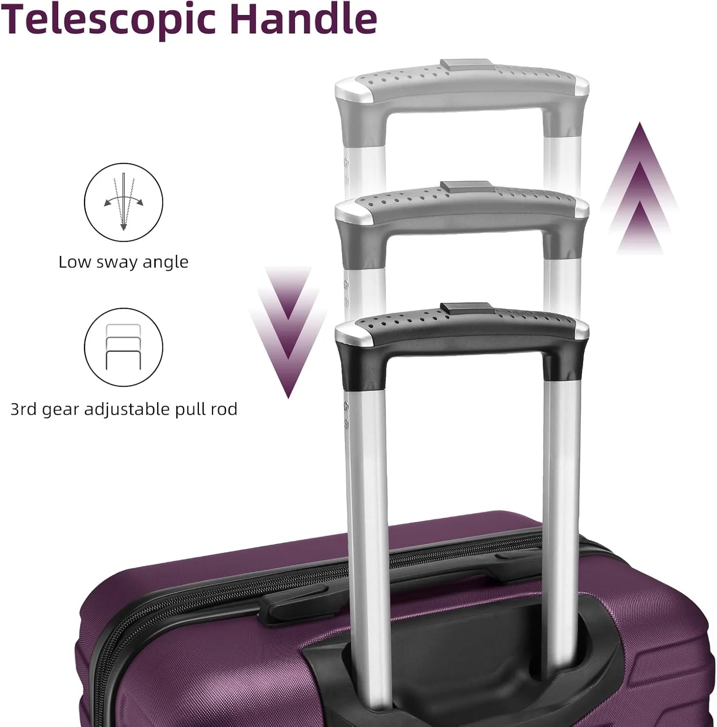 Luggage 6-piece hardshell expandable suitcase lightweight travel carry-on luggage set