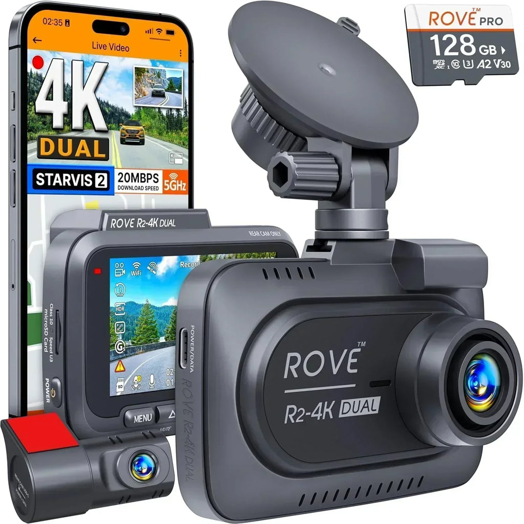 Driving recorder dual instrument cam front and rear Starvis 2 sensor free 128GB card 5G WiFi