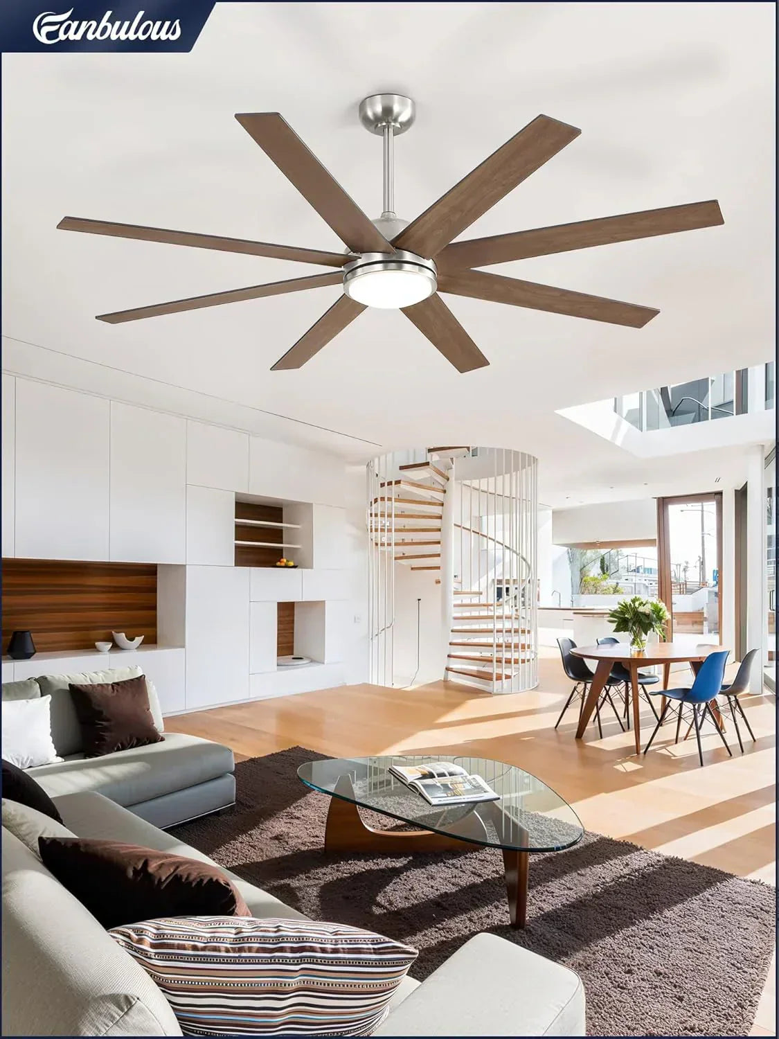 Ceiling Fan Indoor/Outdoor 8 Blades 65 inches