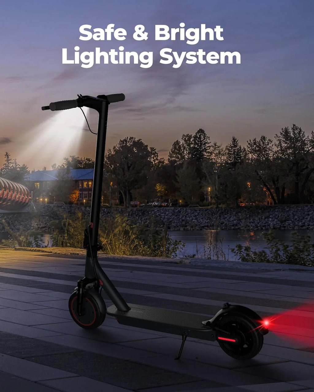 Electric Scooter, 350W/500W Powerful Motor, 8.5/10 Solid Tires, 19/22Mph, 28/21/12 Miles Range,Dual Braking