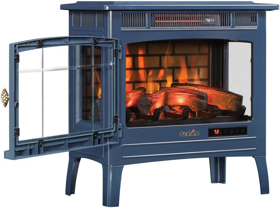 Freestanding Electric Fireplace Stove Heater with 3D Flame Effect for 1,000 Sq. Ft