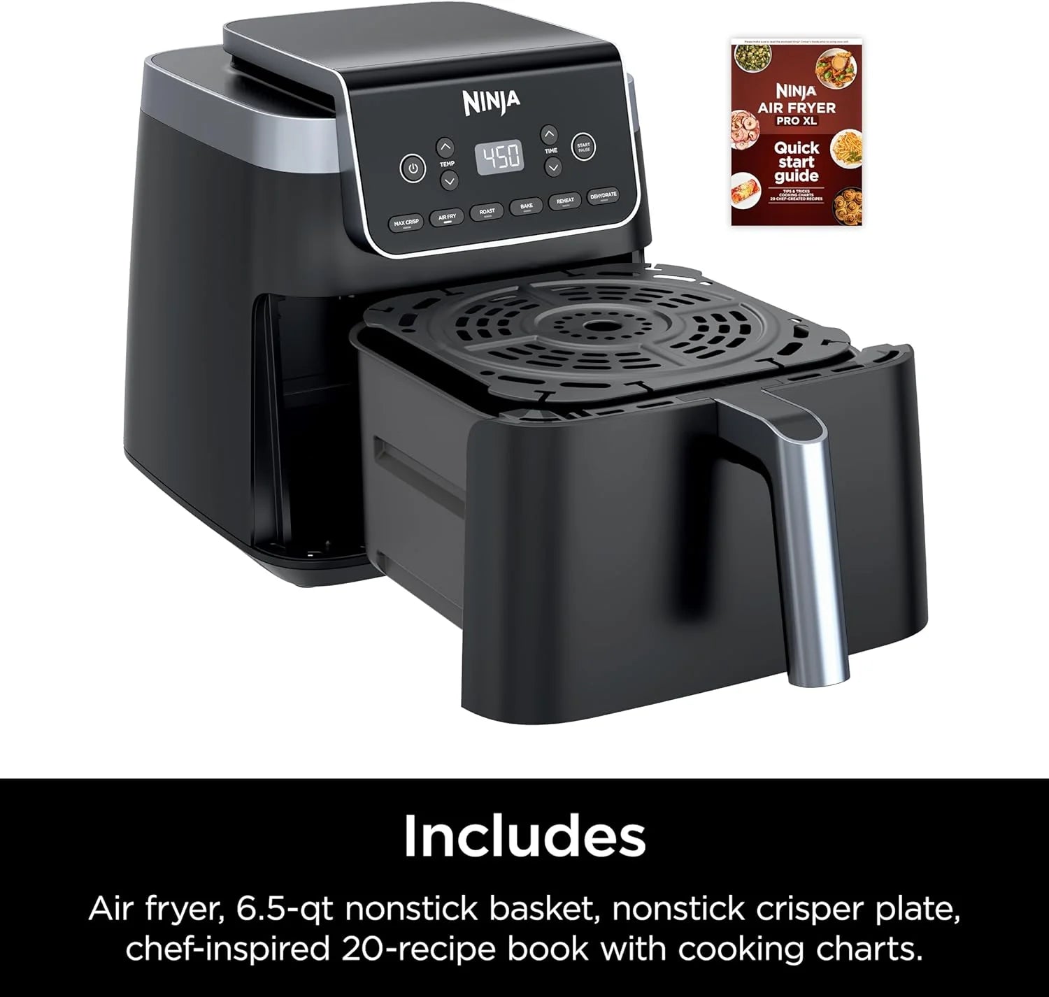 Ninja Air Fryer Pro XL 6-in-1, 6.5-Quart Capacity, Maximum Crispness, Air Fryer Bake