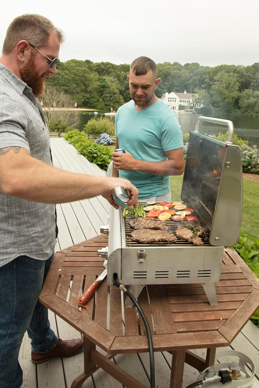 Cuisinart Chef's Style Tabletop Portable Propane Grill 20,000 BTU Stainless Steel Gas Grill