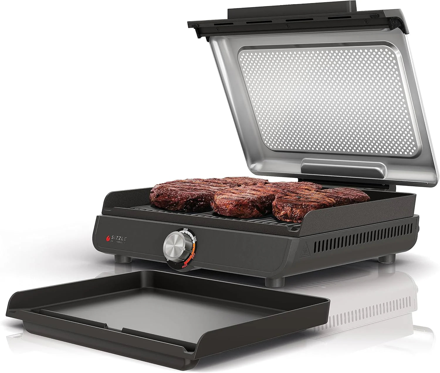 Griddle and Indoor Grill 14�?Electric Grill For Steak Burgers Salmon Veggies Pancake Griddle