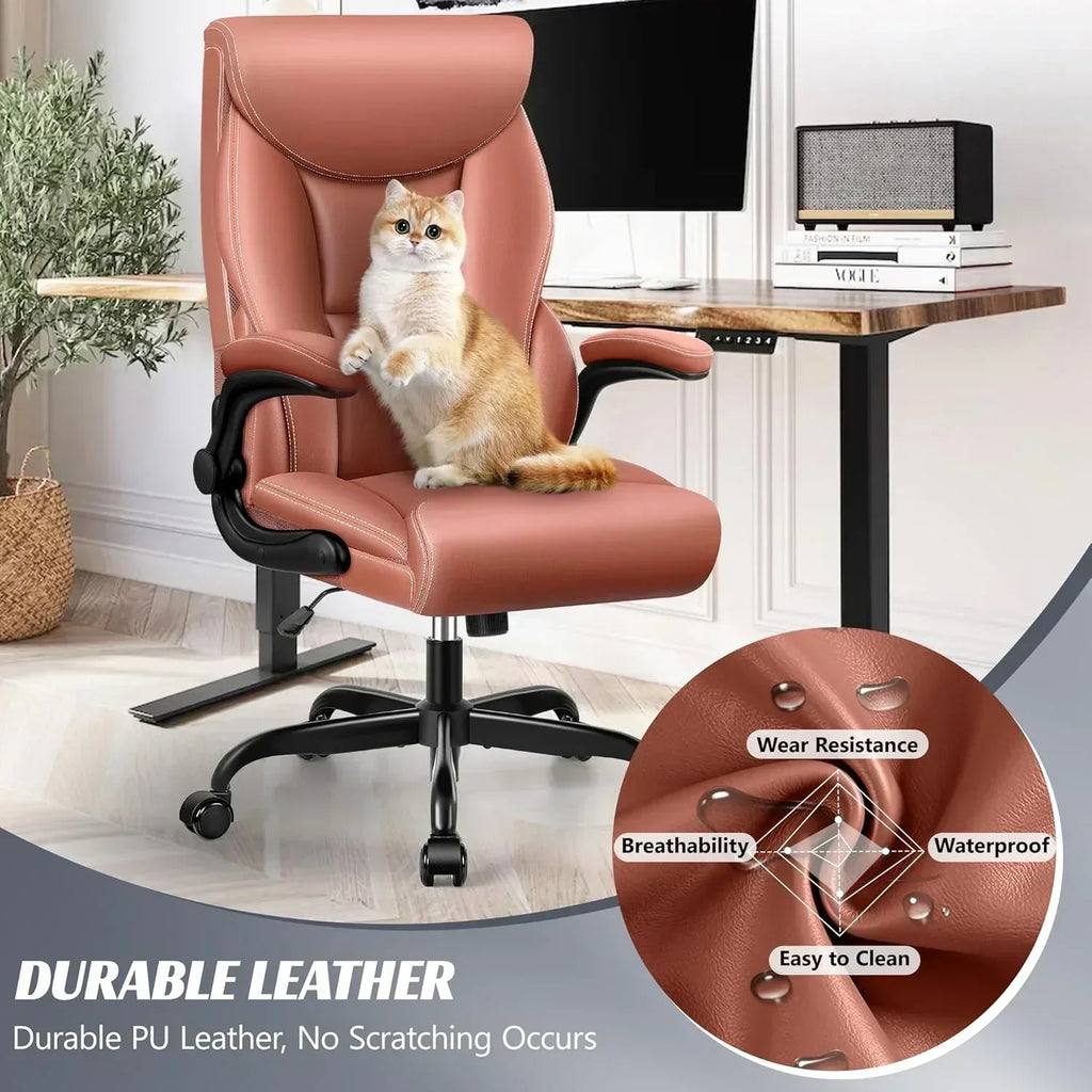 Office Chair Large High-Foot Computer Desk Chair Chair Lumbar Support Rotating Computer Chair