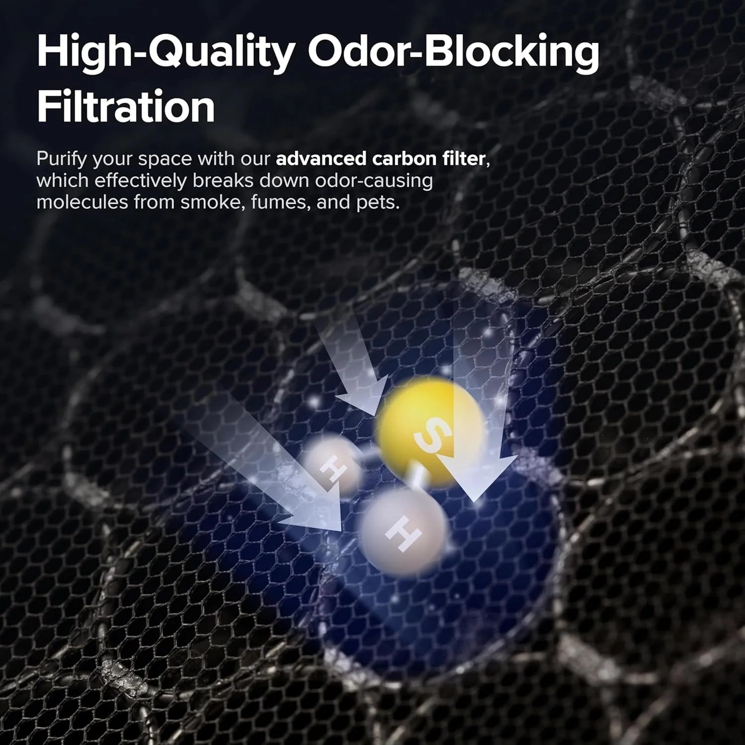 Large-room air purifier for home use with air quality monitor, washable pre-filter, and pet-friendly