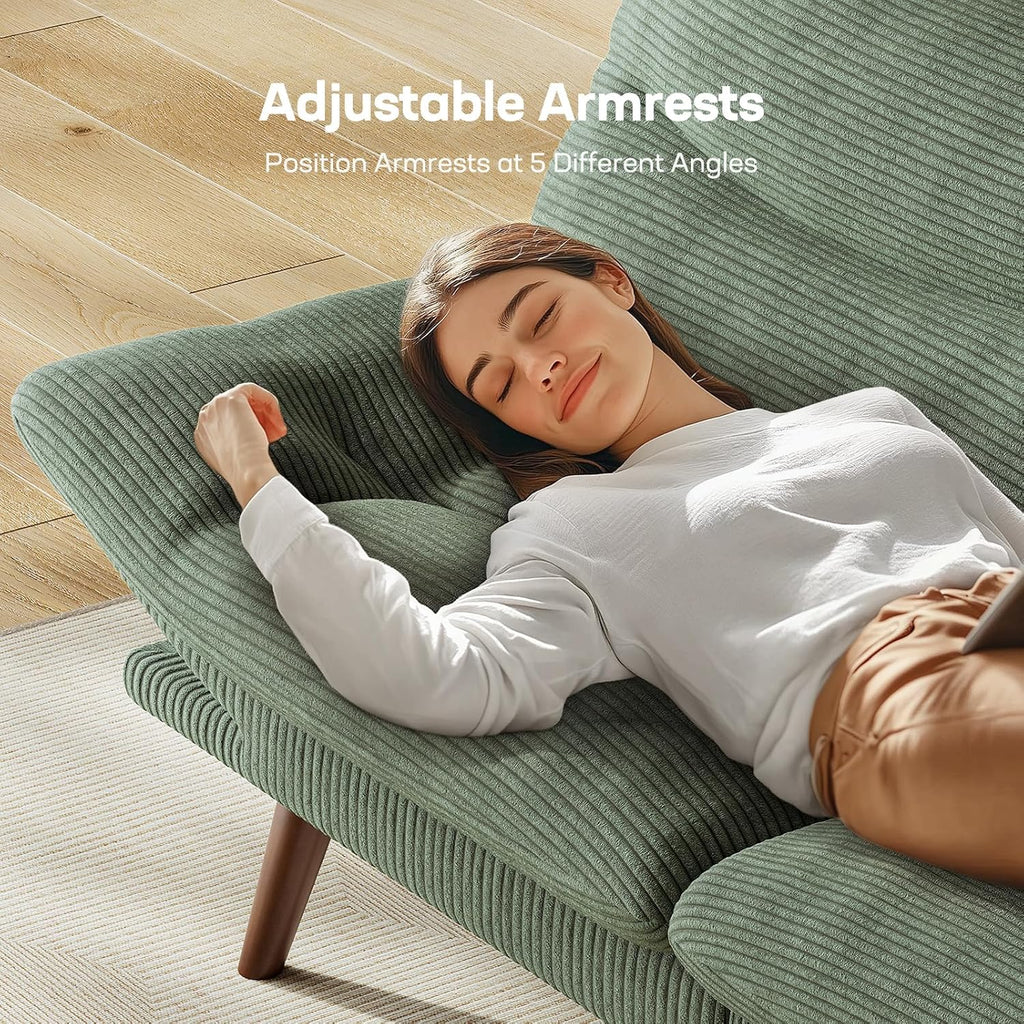 Futon Sofa Bed Futon Sofa Adjustable Back Armrests Converts to Small Sleeper Sofa Bed