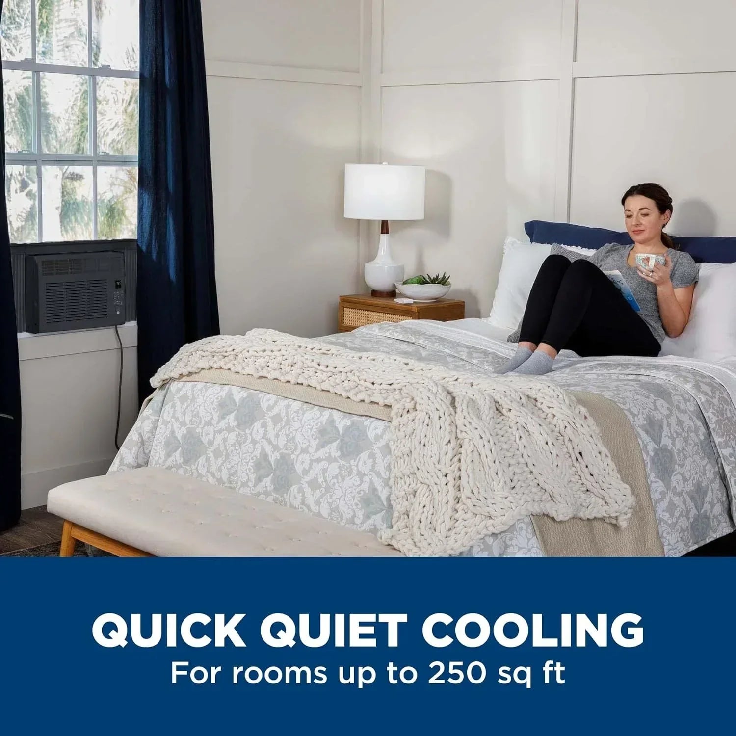 GE Window Air Conditioner Unit 6,000 BTU for Small Rooms up to 250 sq ft. with Adjustable Fan