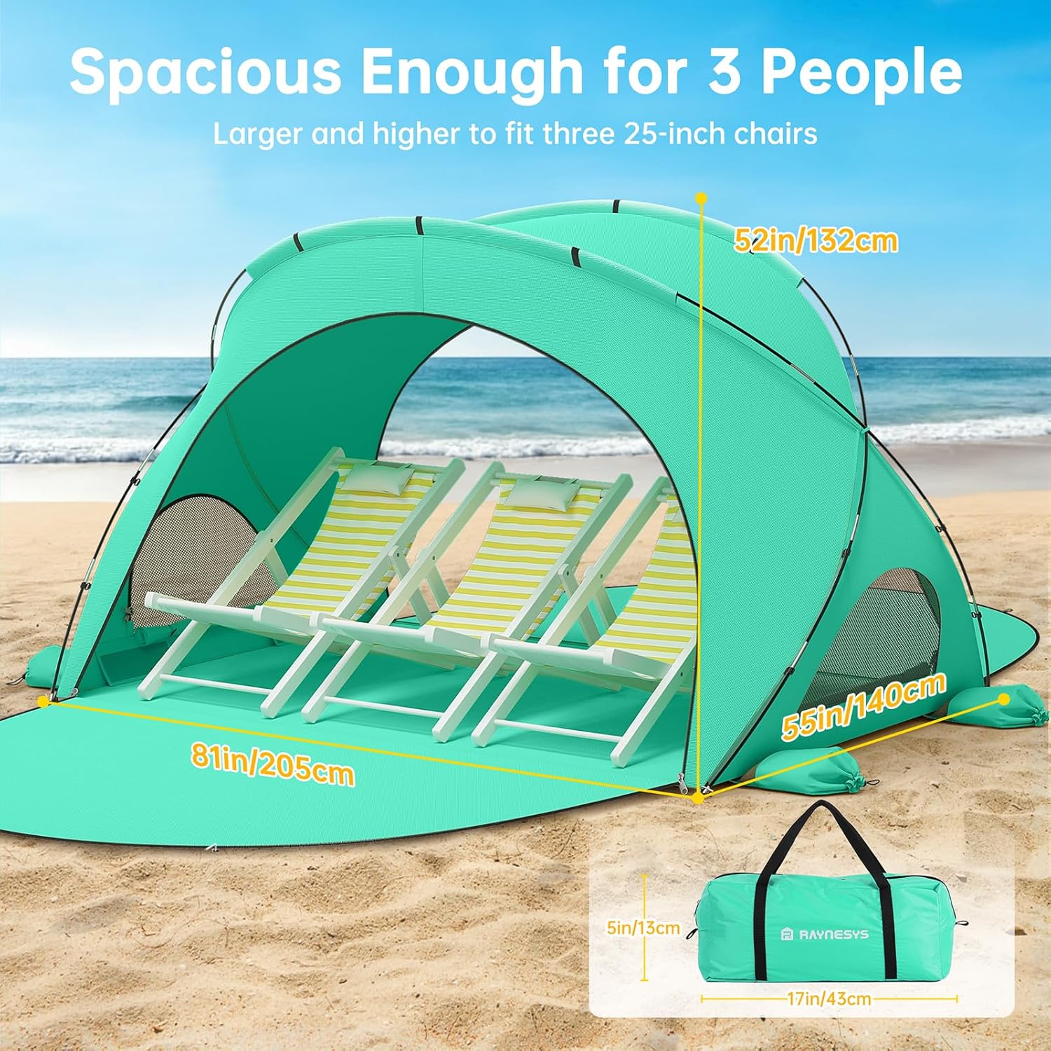 Beach Tent Sun Shelter Beach Shade Tent with UPF50+ UV Protection Beach Sun Shelter Beach Shade