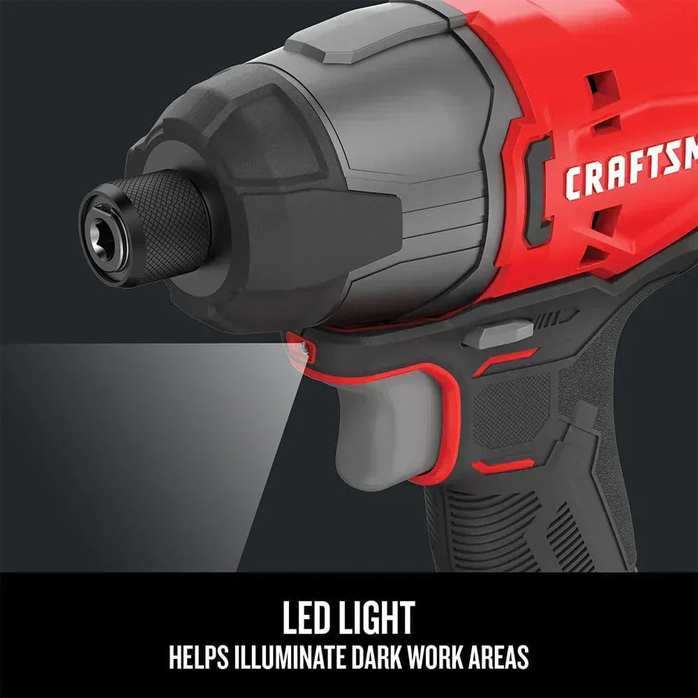 20V MAX Impact Driver Kit 1/4 Inch 2,800 RPM LED Work light Battery and Charger Included