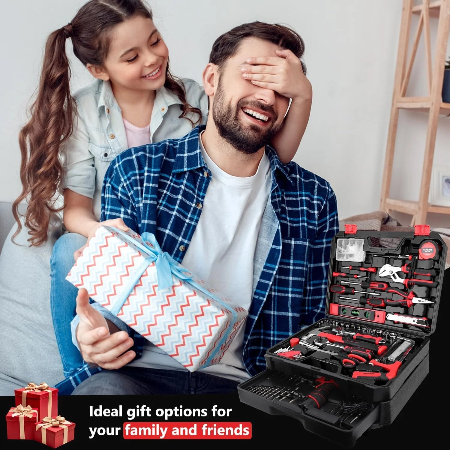 KingTool 276-Piece Tool Set Kit Tool kit 12V Cordless Power Drill Driver Toolbox Storage Case