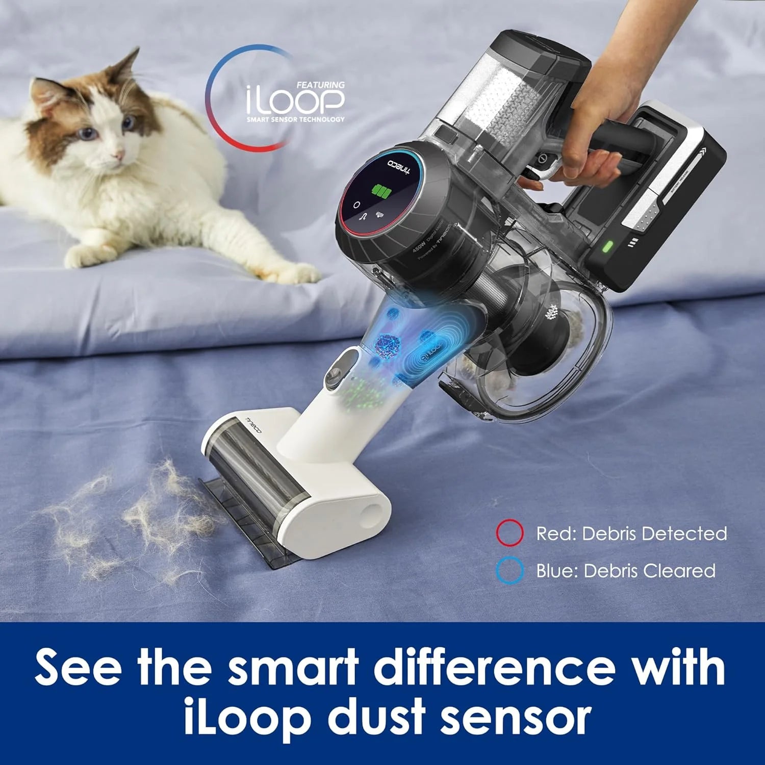 Cordless vacuum cleaner, smart stick handheld vacuum cleaner, strong suction, light weight, cordless handheld vacuum cleaner deep cleans hair, hard floors, carpets, cars