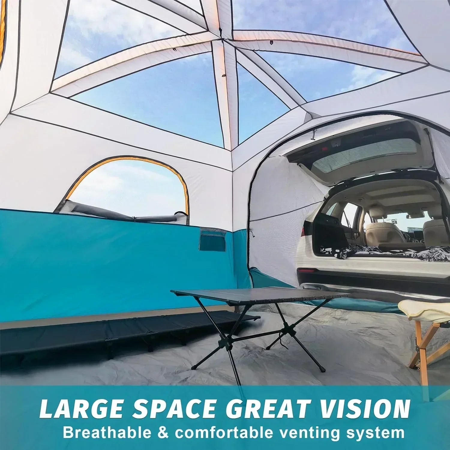 SUV Tent for Camping 6-Person SUV Tailgate Tent Easy Set Up with Rainfly 10'x9'x78in