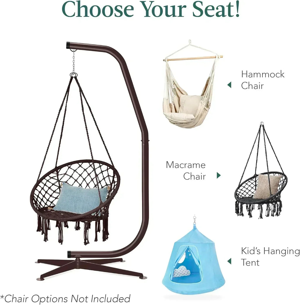 Best Choice Products Metal Hanging Hammock C-Stand for Chair Weather Resistant Finish
