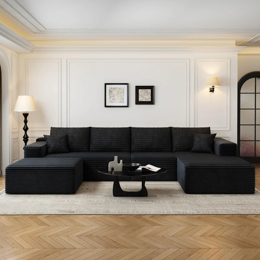 107.5 Cloud Modular Sectional Sofa Couch with L-Shape Chaise,Modern Minimalist Upholstered Couches