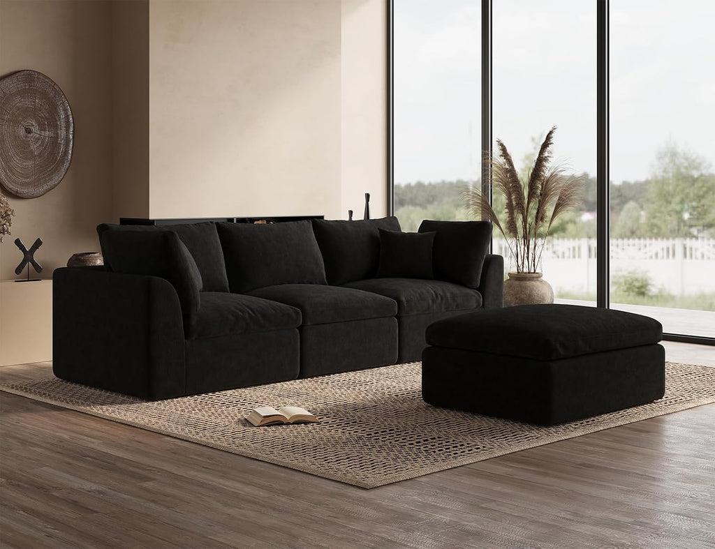 110 inch cloud sectional sofa for living room convertible L-shaped sofa 3 seater sectional sofa