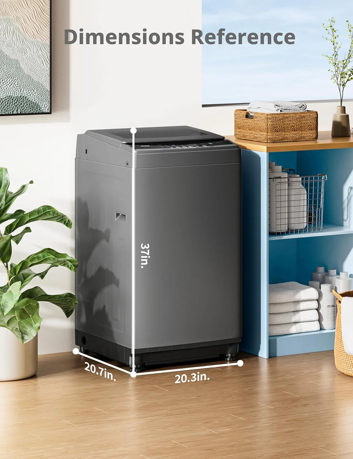 Comfee Portable Washing Machine 0.9 Cubic Feet Compact Washing Machine with LED Display 2 Built-in Drums Space Saving Fully Automatic Washing Machine