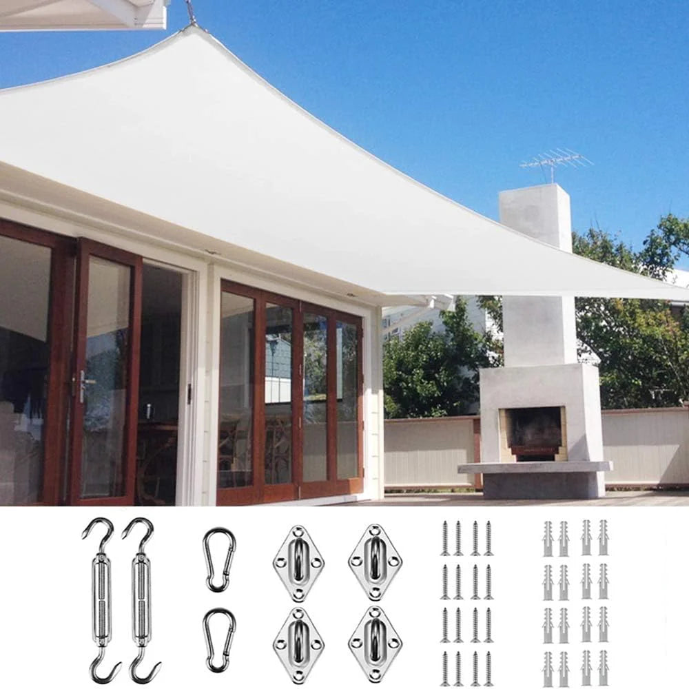 Quictent Sun Shade Sail for Patio, 185GSM Heavy Duty Rectangular Outdoor Sunshades UV Block Outside Canopy Cover for Backyard White and Grey Multi 20x26ft