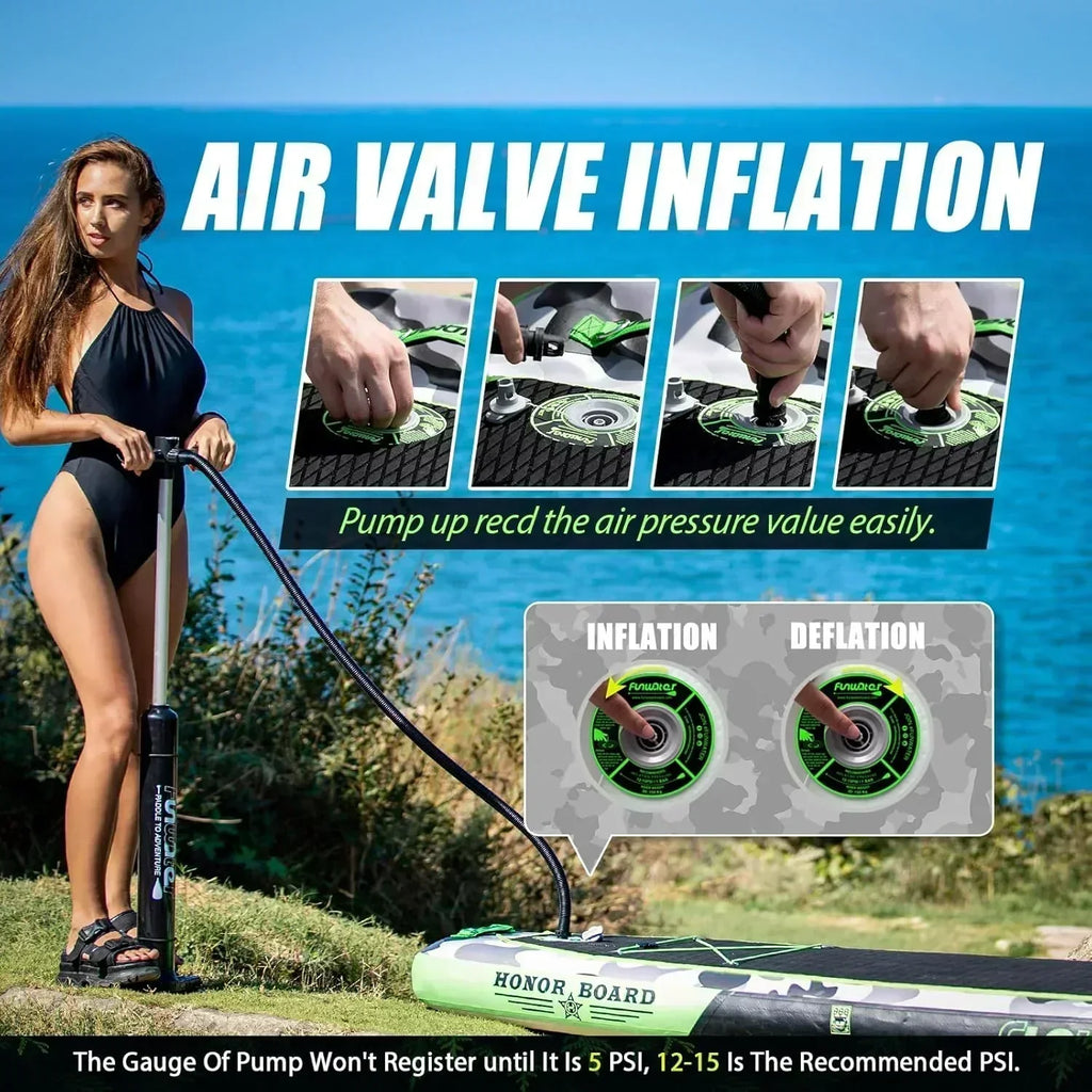 FunWater Inflatable Stand Up Paddle Board Premium SUP Paddle Accessories EVA Deck